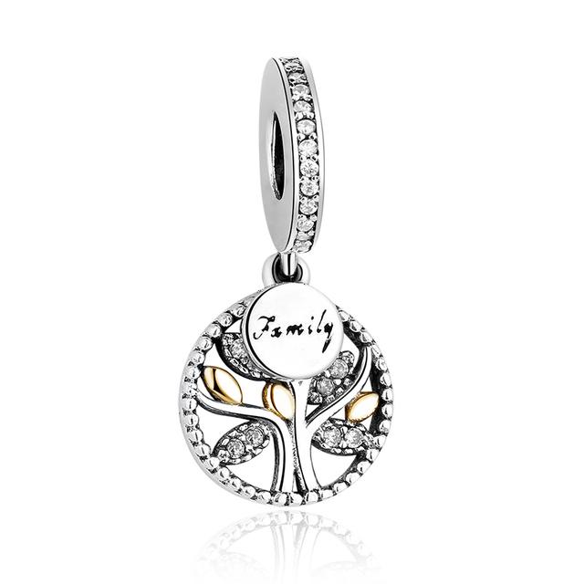 

Новый стерлингового серебра 925 пробы, семейное дерево, сердце, сделай сам, золотой кот, бусина, подходят Подвески, серебро 925, оригинальный браслет, женские ювелирные изделия