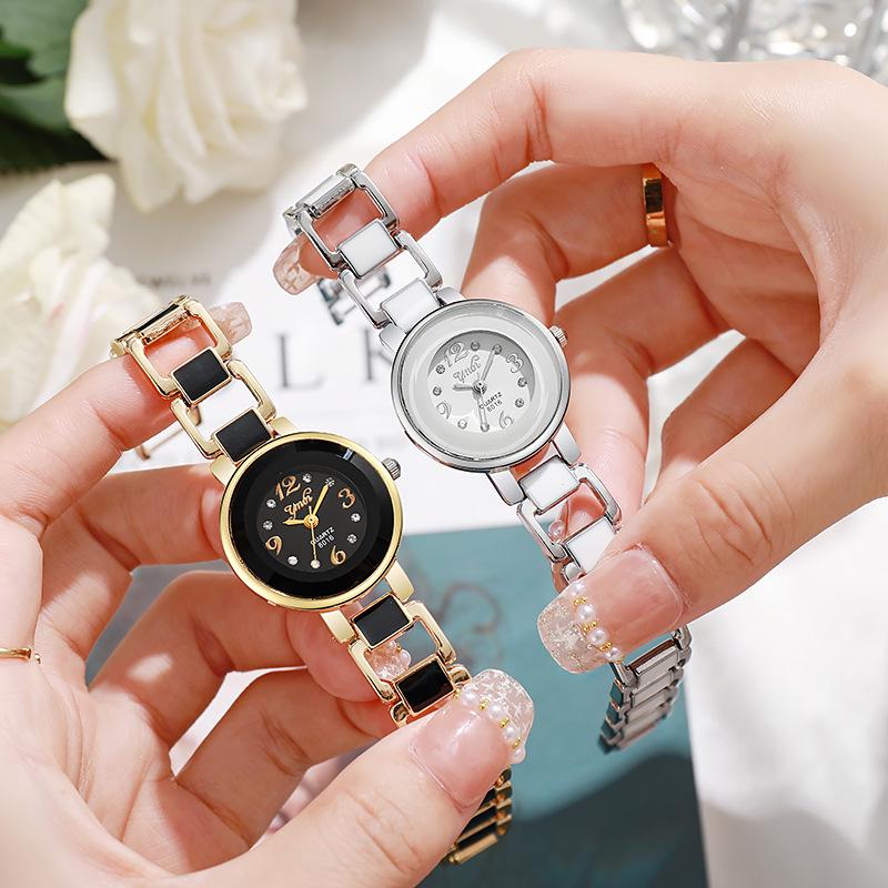 Women's Ceramic Strap Quartz Watch with Luxury Bracelet