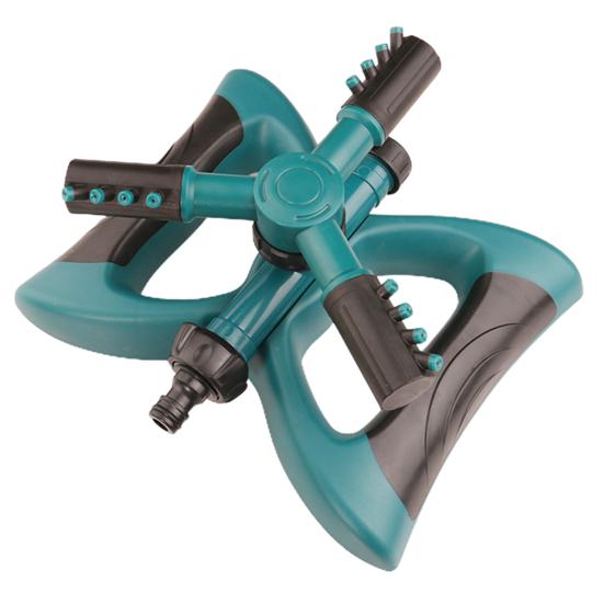 Lawn Sprinkler Leakproof 3 Arm Design 360-Degree Rotatable Irrigation System Universal Simple Installation Adjustable Water Sprinkler