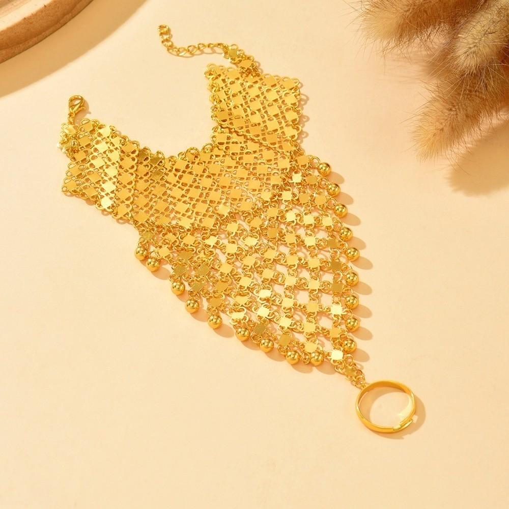 Jednoduchý zlatý prstový náramek Vícevrstvý dutý geometrický přívěsek Kulturní akce