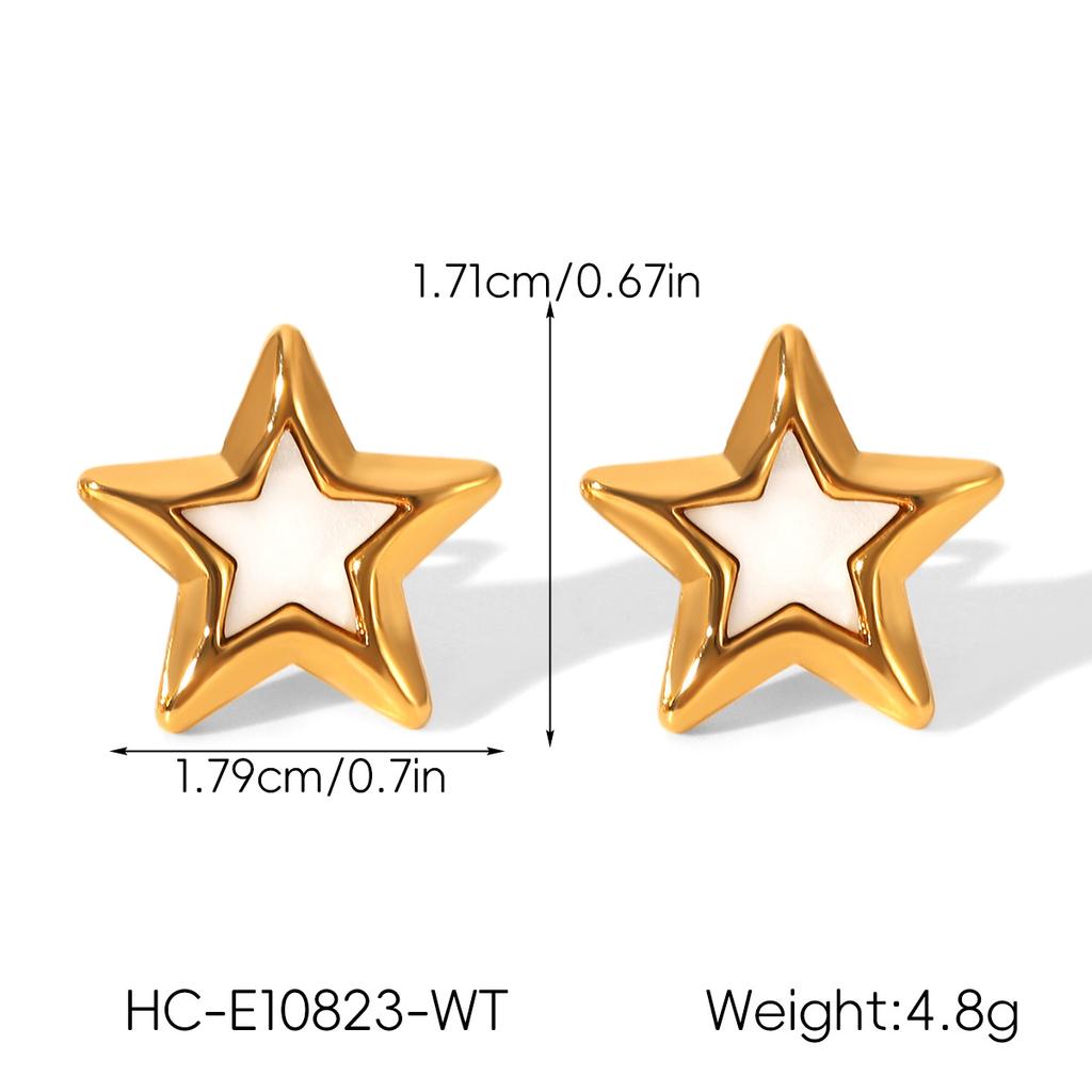 Dripping Star Earrings And Five Point Star Necklace Set For Women Small Unique Design Long Lasting Matching Jewelry