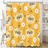 Animal Print Shower Curtain Yellow with Flowers Cartoon Dogs Eyes Glasses Home Decor Bath Rug
