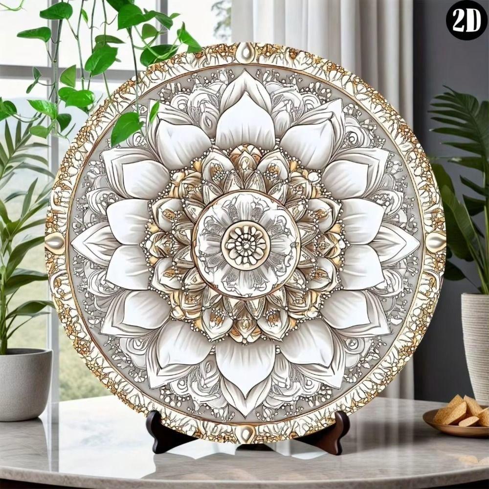 Metal Lotus Mandala Wall Art Spiritual Yoga Decor for Bedroom 20x20 cm