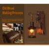 Antique New Style Industrial Wood Wall Sconce Light Rustic Wall Lamp Decorate Wall Light Iron Metal Art for Bar Loft Corridor