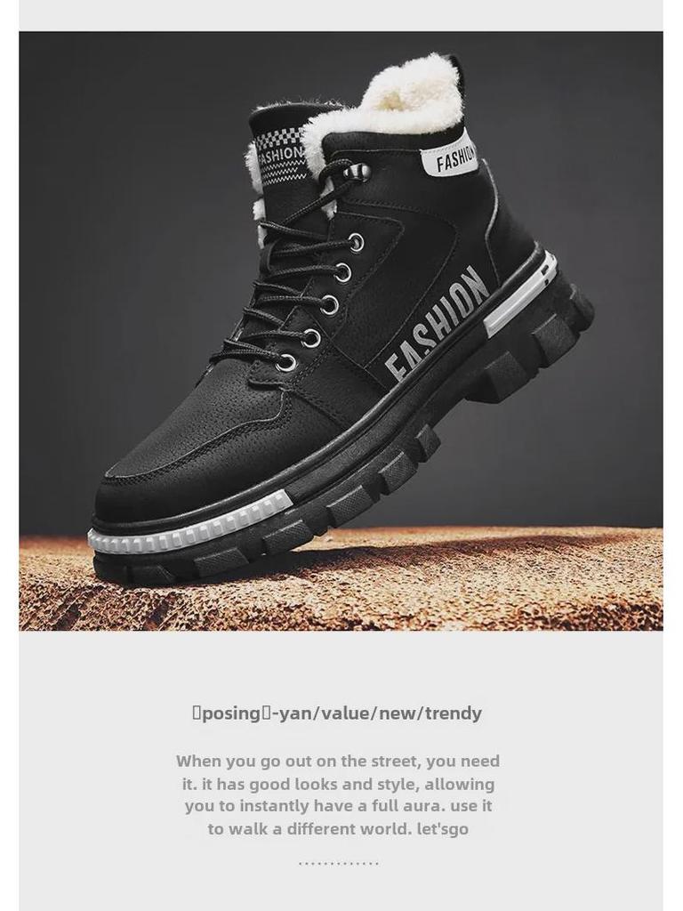 Pánské zimní přeshraniční sněhule s kožešinovou podšívkou, teplá bavlna, pro extrémní chlad (Až -30°C)