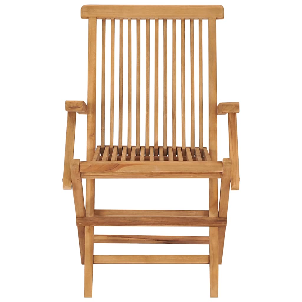 vidaXL Klappstühle, 2 Stück, mit Armlehnen, Teakholz