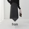 Winter 2025 Women's High-Waisted Wool Plaid A-Line Mid-Length Skirt