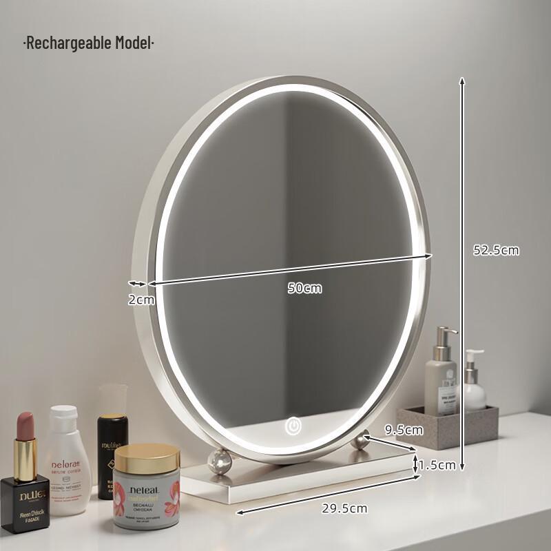 Yiceng Round Desktop Lighted Makeup Mirror