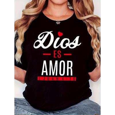 Biblical Scripture Theme T-shirt Loose Short Sleeve Belief Department Daily Casual Shirt
