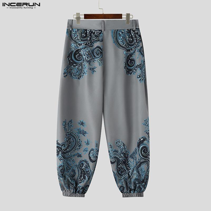 INCERUN Mens Ethnic Paisley Print Casual Loose Baggy Harem Pants Trousers