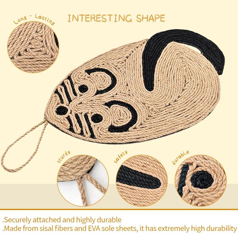 Pisică zgâriată Sisal Mat Board Cat Scraper pentru ascuți unghiile pisici copac șoareci formă pisică zgâriat canapea Mat mobilier protector