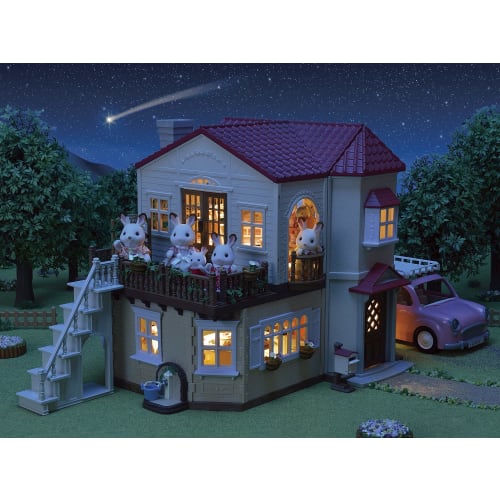 Sylvanian Families House [Big House with a Red Roof -The Attic Is a Secret Room-] Her51 ST Mark Certification Toy Dollhouse for Ages 3 and Up Sylvania