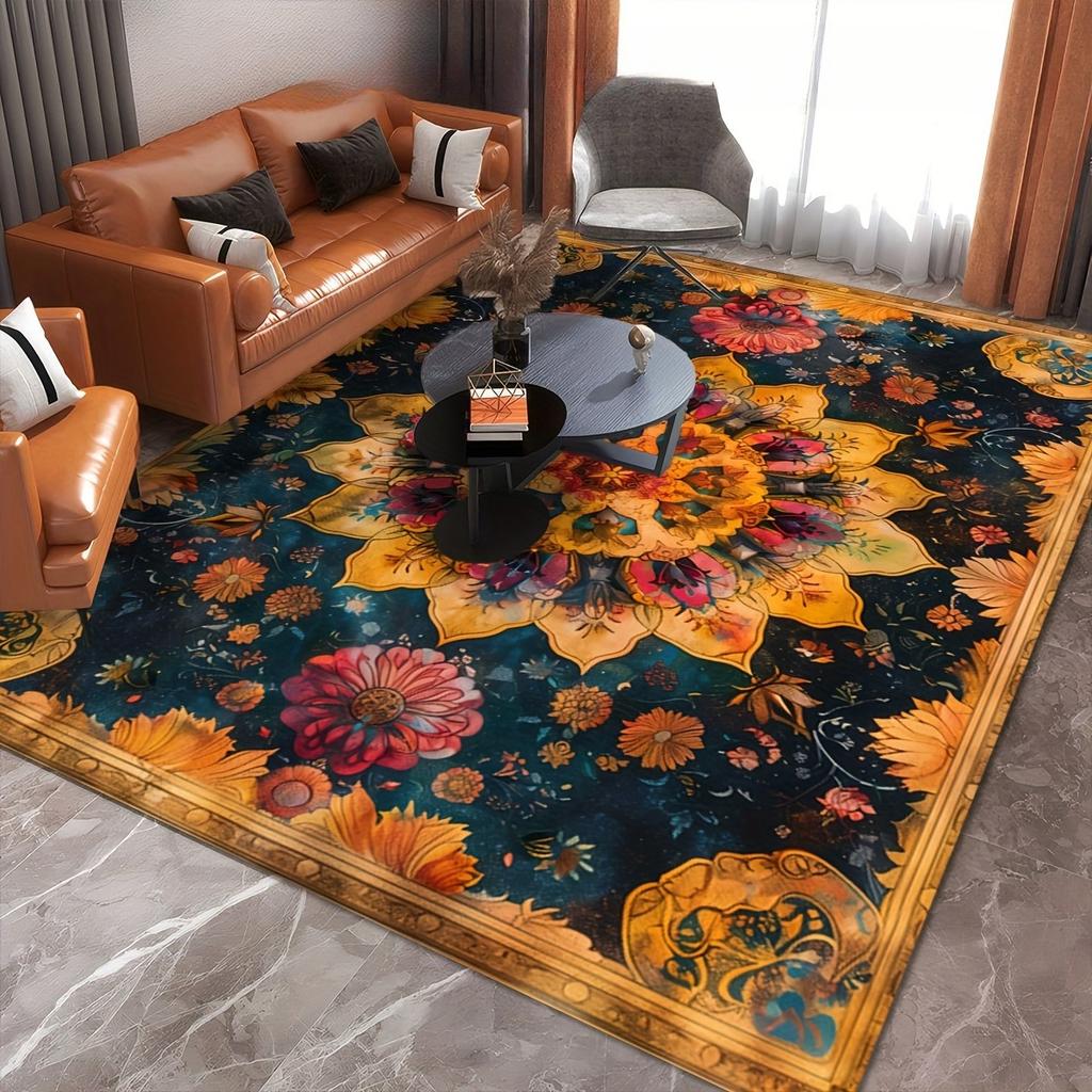 Colorful Mandala Area Rug Carpet Non-slip Large Hallway Door Step Mat Bathmat for Living Room Bedroom Entrance Home Decoration
