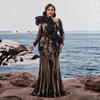 Birthday Wedding Dress Plus Size Dress European and American Long-Sleeved Sequin Embroidered Mermaid Evening Dress Formal Elegant Dress