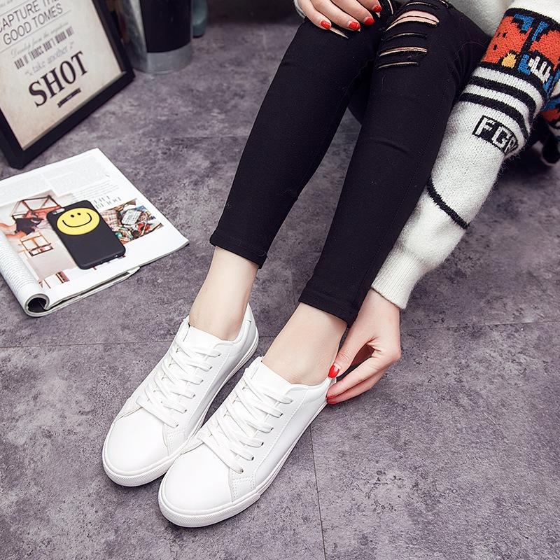 6 leather white shoes women's summer new waterproof low-top flat-bottom classic single shoes student leisure