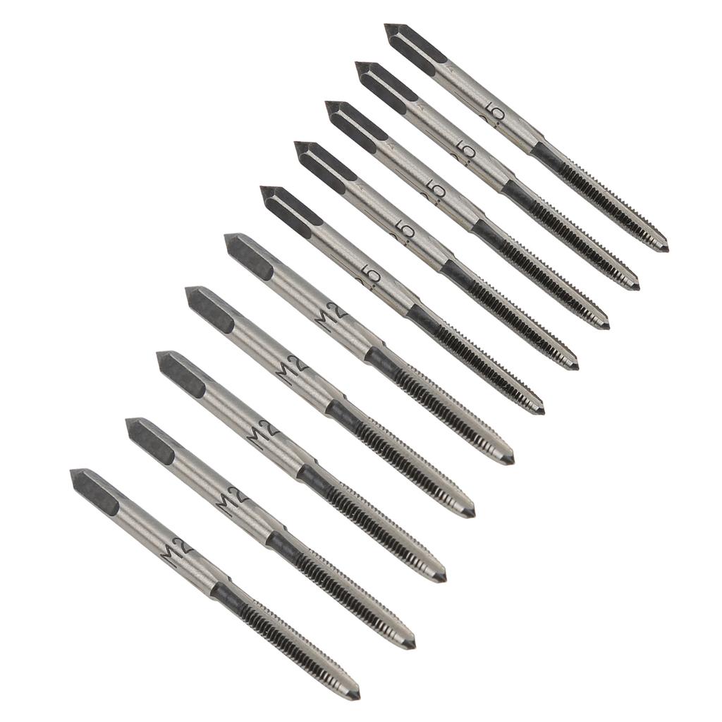10Pcs Metric Taper Plug Tap Set Straight Shank Carbon Steel for Metal Processing M2.5