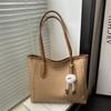 Stylish Black White Brown Khaki Pu Tote Bag For Autumn Winter Commuting With Versatile Design