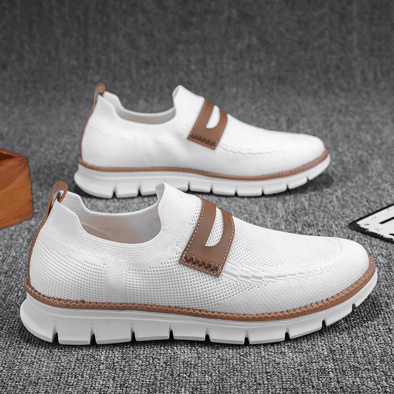 Versatile Fly-woven Shoes Fashion Casual Shoes Summer New One-pedal Lazy Men's Shoes Comfortable Large Size Loafers