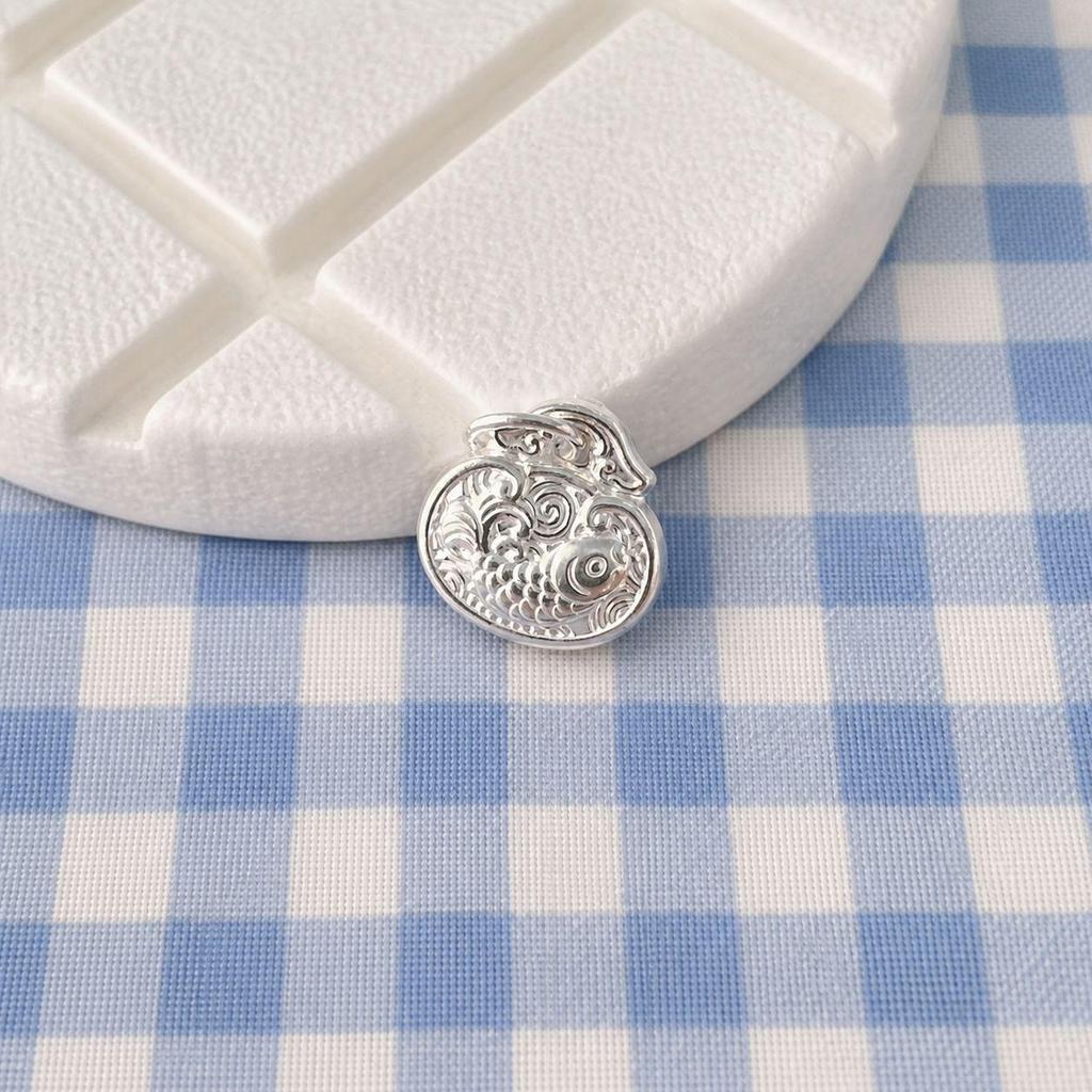 999 Sterling Silver Matte Chinese-Style Baby Peace Lock Pendant Bracelet Necklace