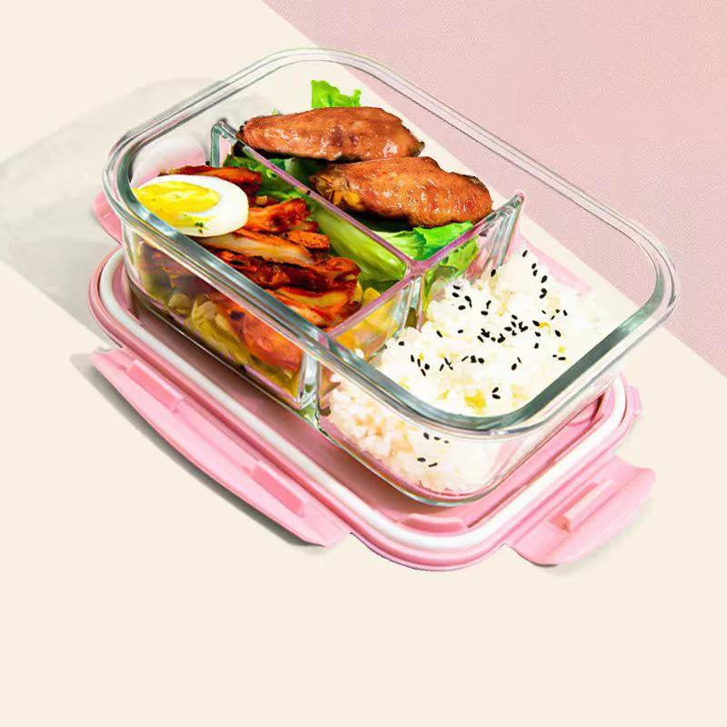 New style Lunch Box Glass 1111ml Microwave Bento Box Food Storage Box school food containers compartment