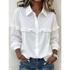 Early Spring New Fashion Solid Color Long Sleeve Shirt Blouse for Women, European American Casual Top for Outerwear
