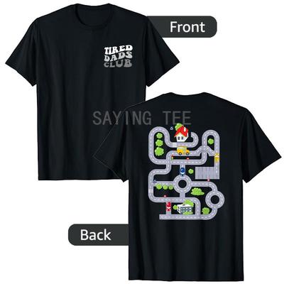 Klub Zmęczonego Taty Mata do Zabawy Tor Wyścigowy Samochodowy Dzień Ojca T-Shirt Moda Męska Tata Mąż Nowość Prezent Krótki Rękaw Streetwear