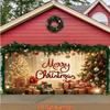 Christmas cheerful background Christmas tree Christmas presents outdoor and garden decoration background for photoshoots banner