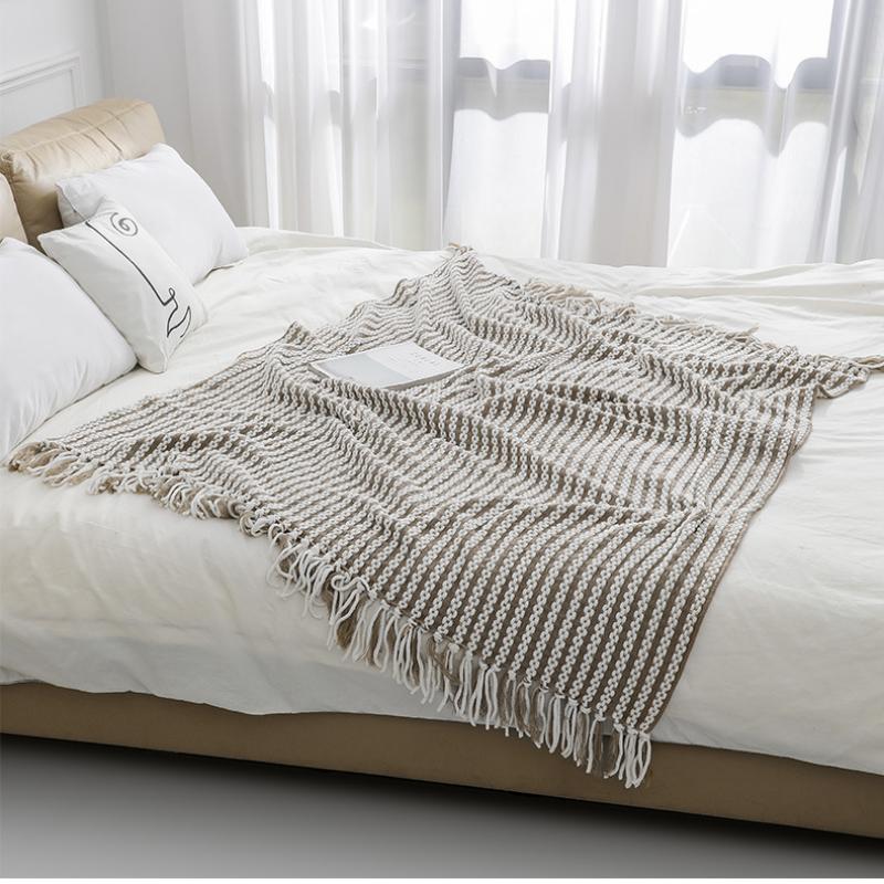 Вязаное покрывало для дивана — фото 16