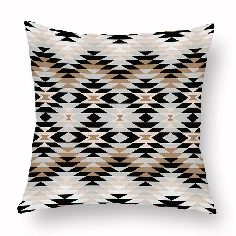 Office Living Room Home Pillowcase Geometric Exotic Ethnic Style Pattern Pillowcase Car Ornaments