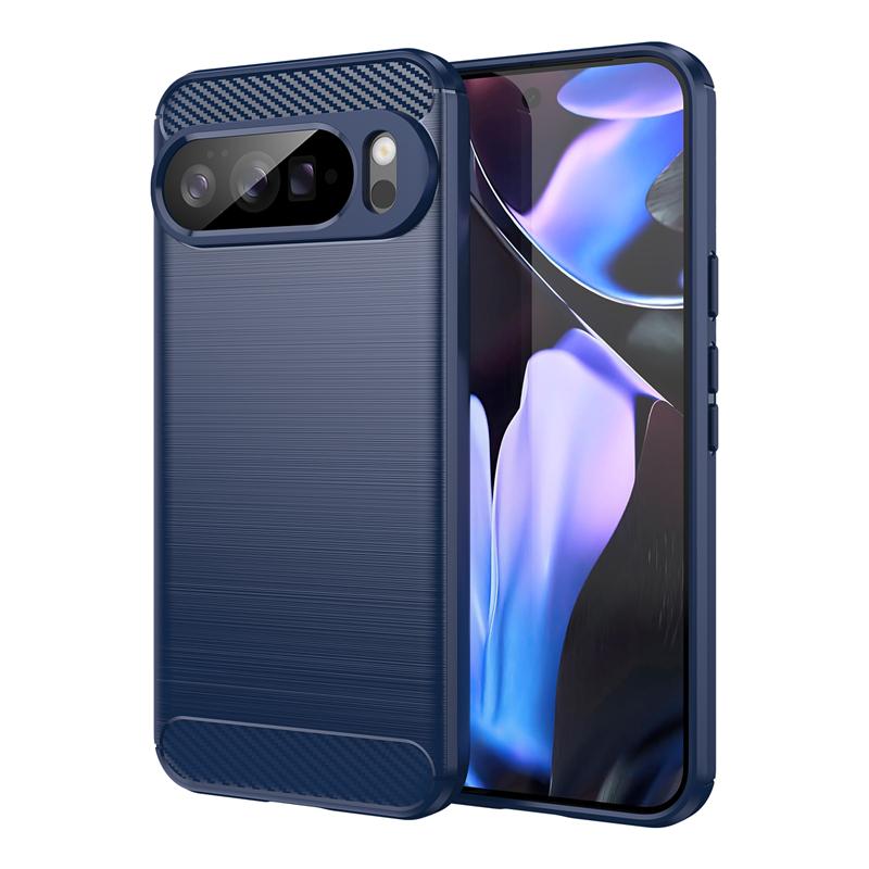 

For Cover Google Pixel 10 Pro XL Case For Google Pixel 10 Pro XL Silicone Carbon Fiber Back Case For Google Pixel 10 Pro XL Case Google Pixel 10 синий
