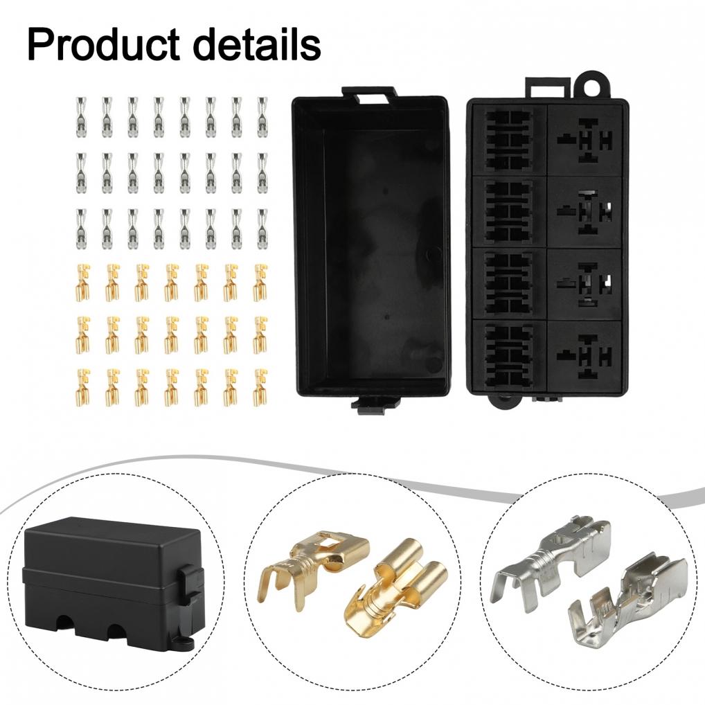 Releu cu 12 căi pentru mașină 12V40A Suport siguranțe tip lamă