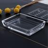 Bathroom Sink Glass Soap Dish with Metal Drain Tray, Freestanding Rectangular Design for Countertop Wash Area Use