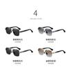 aoron Borderless Men's Polarized Sunglasses Large Frame Two-color Metal Square Sunglasses