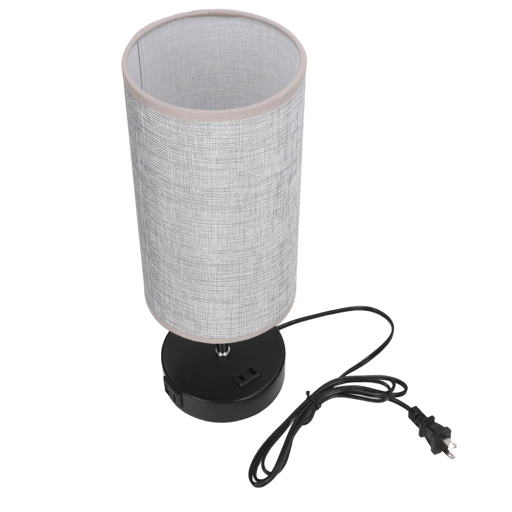 Touch Control Table Nightstand Lamp LED 3 Gear Dimmable 2 USB Ports Bedside Desk Light