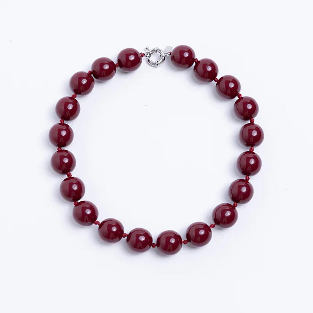 Large Beaded Necklace Acrylic Women Necklaces Retro Round Beads Choker  Jewelry Gift