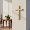 Wooden Wall Cross Smooth Polished Angled Edges 25CM Red