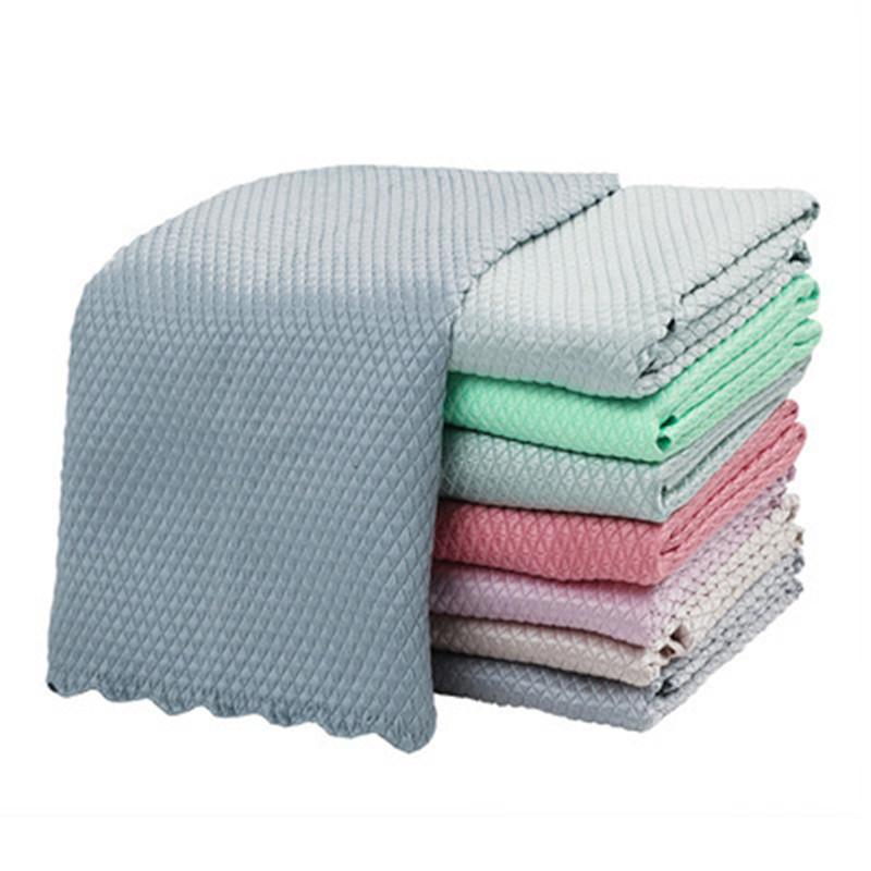 5/10 Pcs Microfiber Glass Cleaning Cloth Kitchen Reusable And Washable Kitchen Housework Tableware Wipe Cloth Cleaning Tools