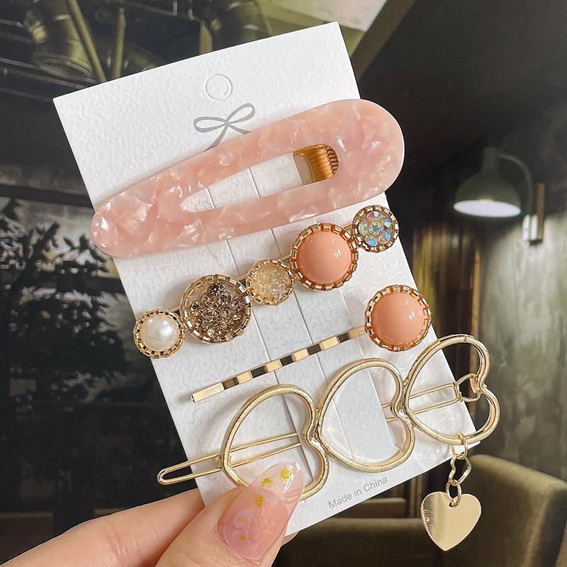 

1 комплект жемчужных заколок для волос для женщин корейские женские заколки для волос для девочек геометрические заколки-бабочки модные заколки-крабы боковая заколка аксессуары для волос