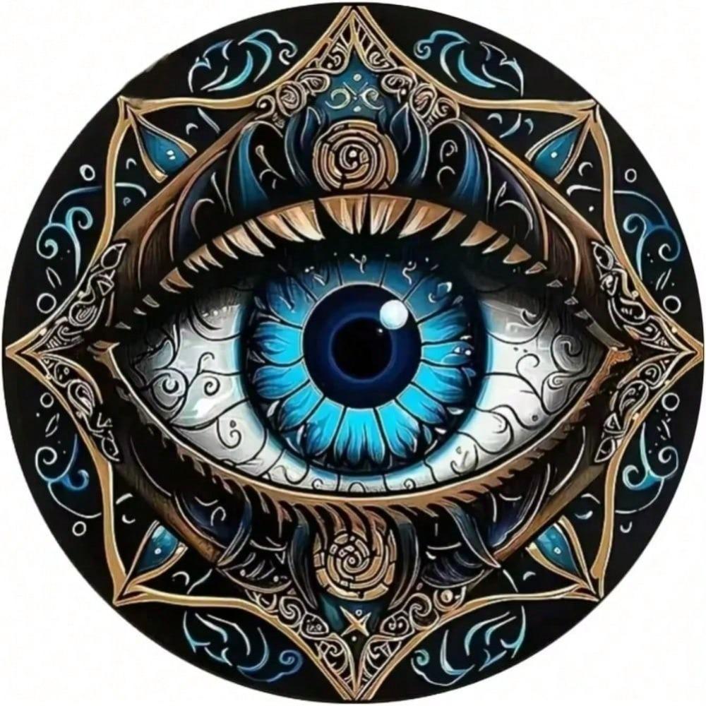 Vintage Bohemian Evil Eye Tin Sign Embossed Wall Decor Limited Edition