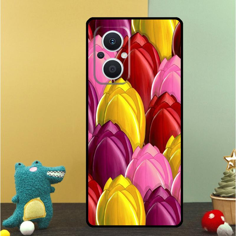 Tulips Flower Spring Case For OPPO Reno 15F 13F 14F 12 11 F 10 14 15 Pro 7 8 Lite OPPO Find X9 X8 X6 X5 Pro Cover