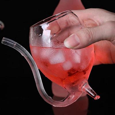 Wine Whiskey Glass Heat Resistant Sucking Juice Milk Drinking Tube Straw Cup Creative Wine Glass High Quality Glass Cup
