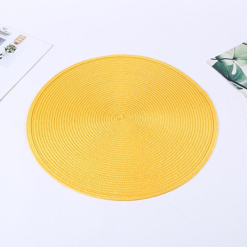 Round Woven Placemats Dining Table Mat Non-Slip Napkin Disc Bowl Pads 18/38cm for Kitchen Tables Cup Coasters Decor Braided Gift