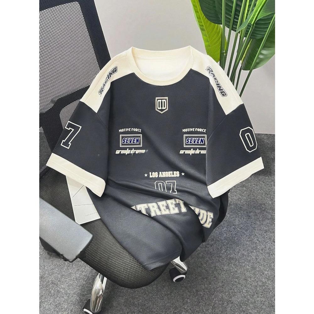 Das 2025 Sommer neue Herren-T-Shirt 3D digital bedrucktes Kurzarm-T-Shirt, Herren-Sportbekleidung, Brooklyn Racing Fußball-T-Shirt,