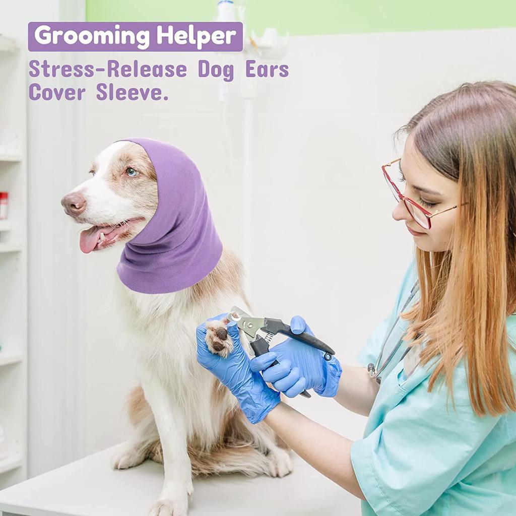 Hundfrisör Ljudreducerande Öronmuffar: Mjuk, Varm, Stresslindrande Husdjursscarf & Huvudbonad