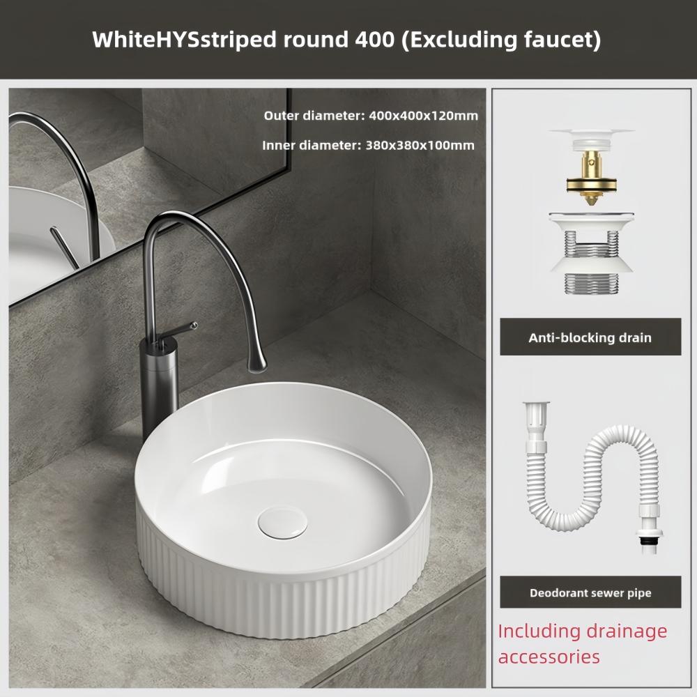 1 modern ceramic bathroom large sink, bathroom sink, modern home vanity basin (excluding faucet), suitable for balcony bathroom,