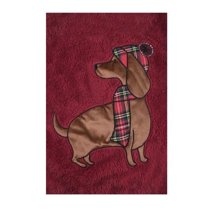 Plaid douillet 130 x 150 cm Chien rouge