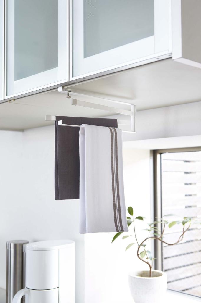 Yamazaki Jitsugyo Cupboard Bottom Cloth Hanger Plate White 2442