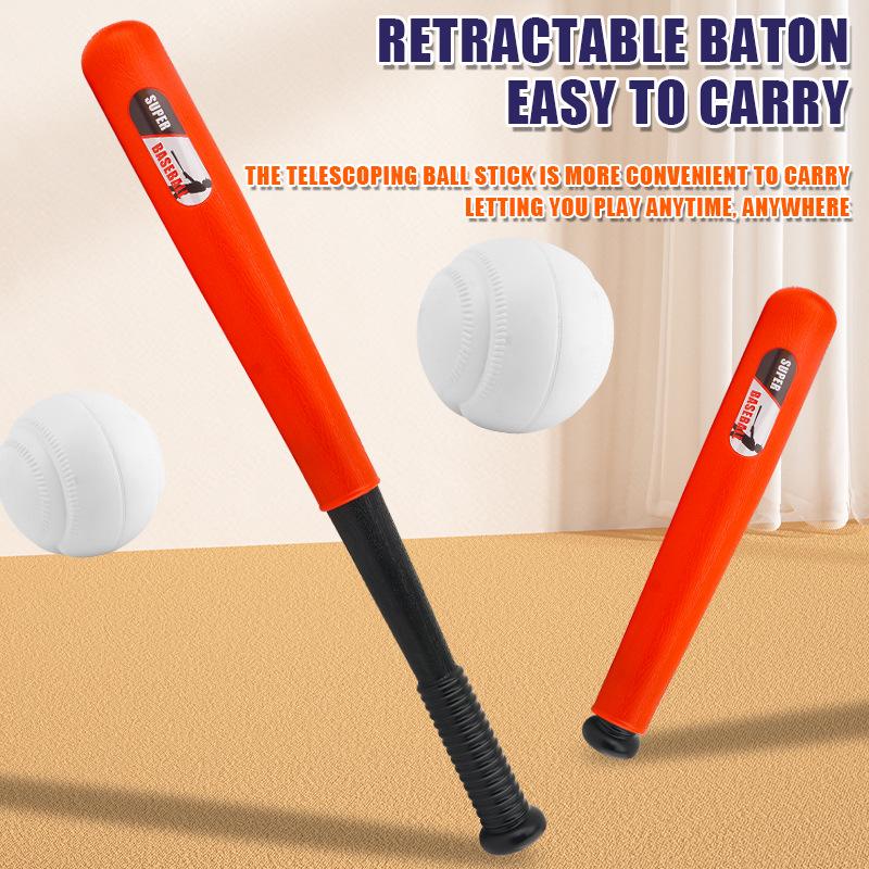 Children's Baseball Toy Set with Pedal Launcher and Telescopic Bat for Indoor/Outdoor Parent-Child Sports