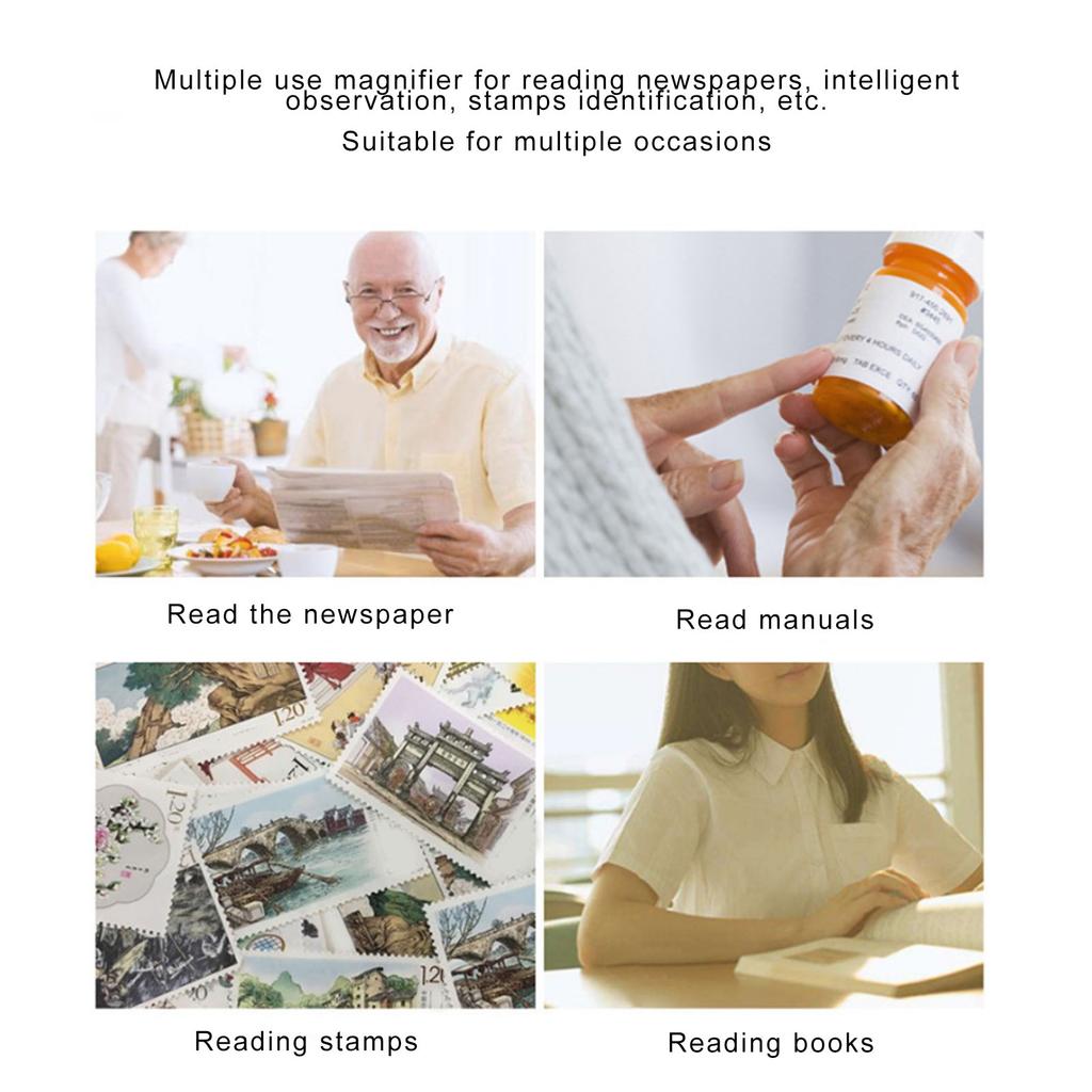 3X 10X Halslupe Rund Flexibler Schwanenhals Leselupe für Reparaturen Nähen Schwarz