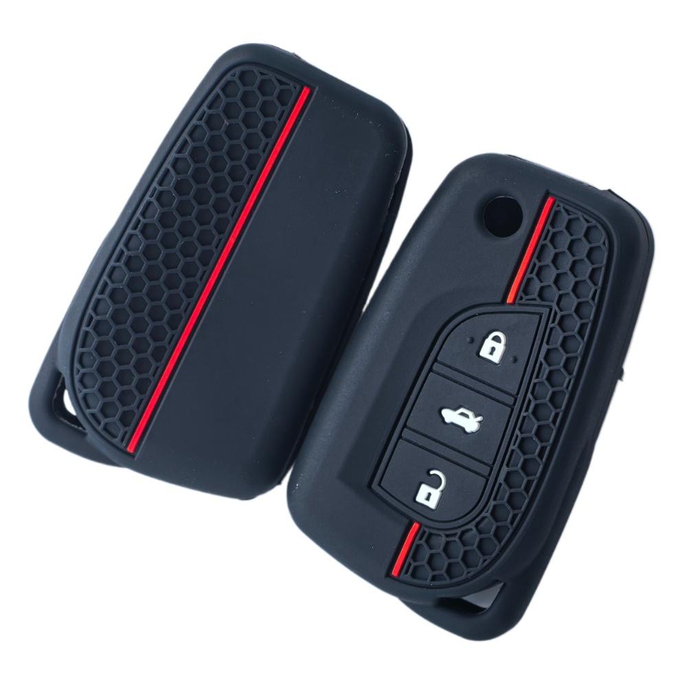 New Styles Silicone Car Key Case Cover For Toyota Hilux Corolla Avensis Prado Fortuner Rav4 Chr 2/3 Buttons Shell Accessories